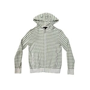 Banana Republic Womens Striped Hoodie Full Zip Lightweight Casual Comfort Size S